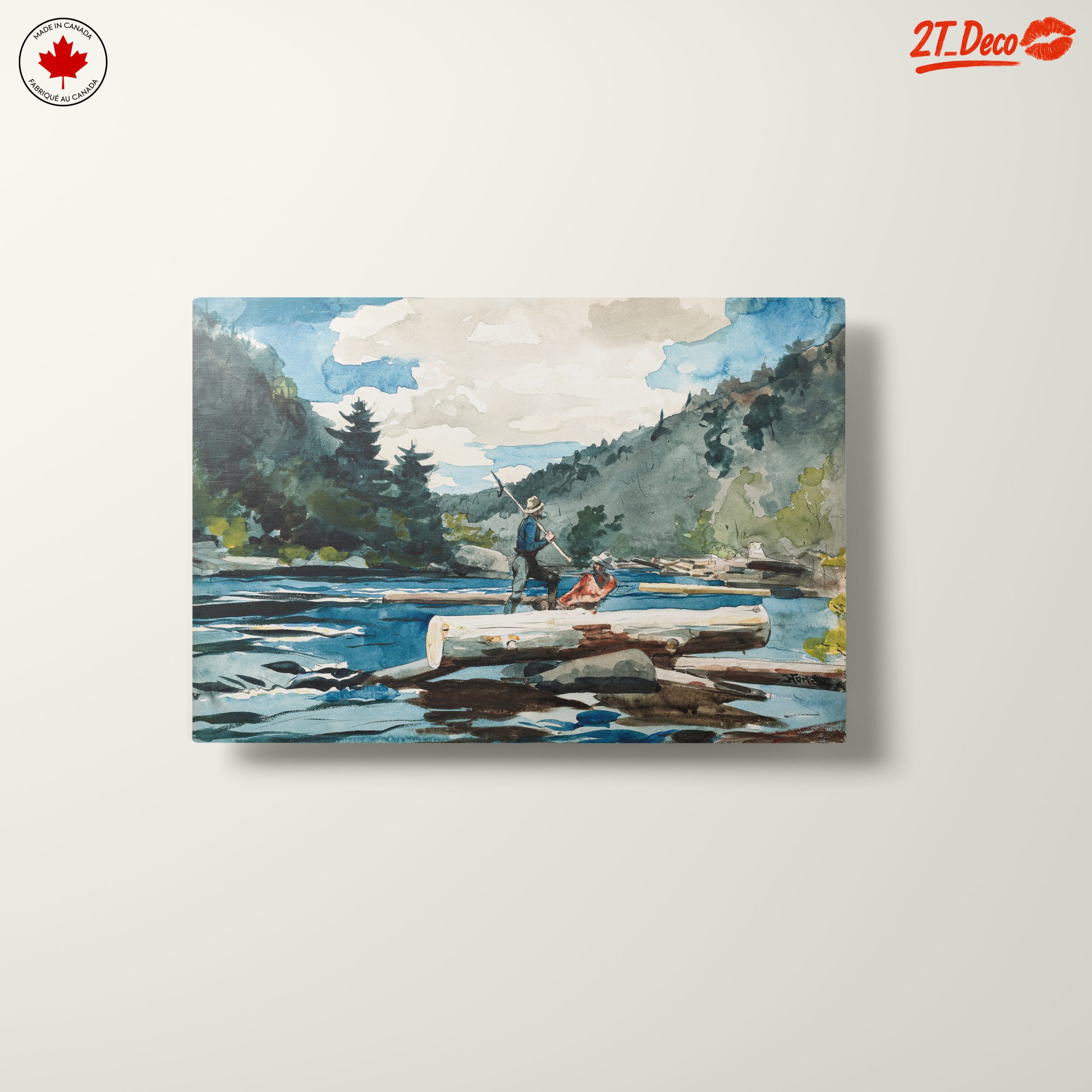 Watercolor Adventure Landscape with Fisherman - Image 10