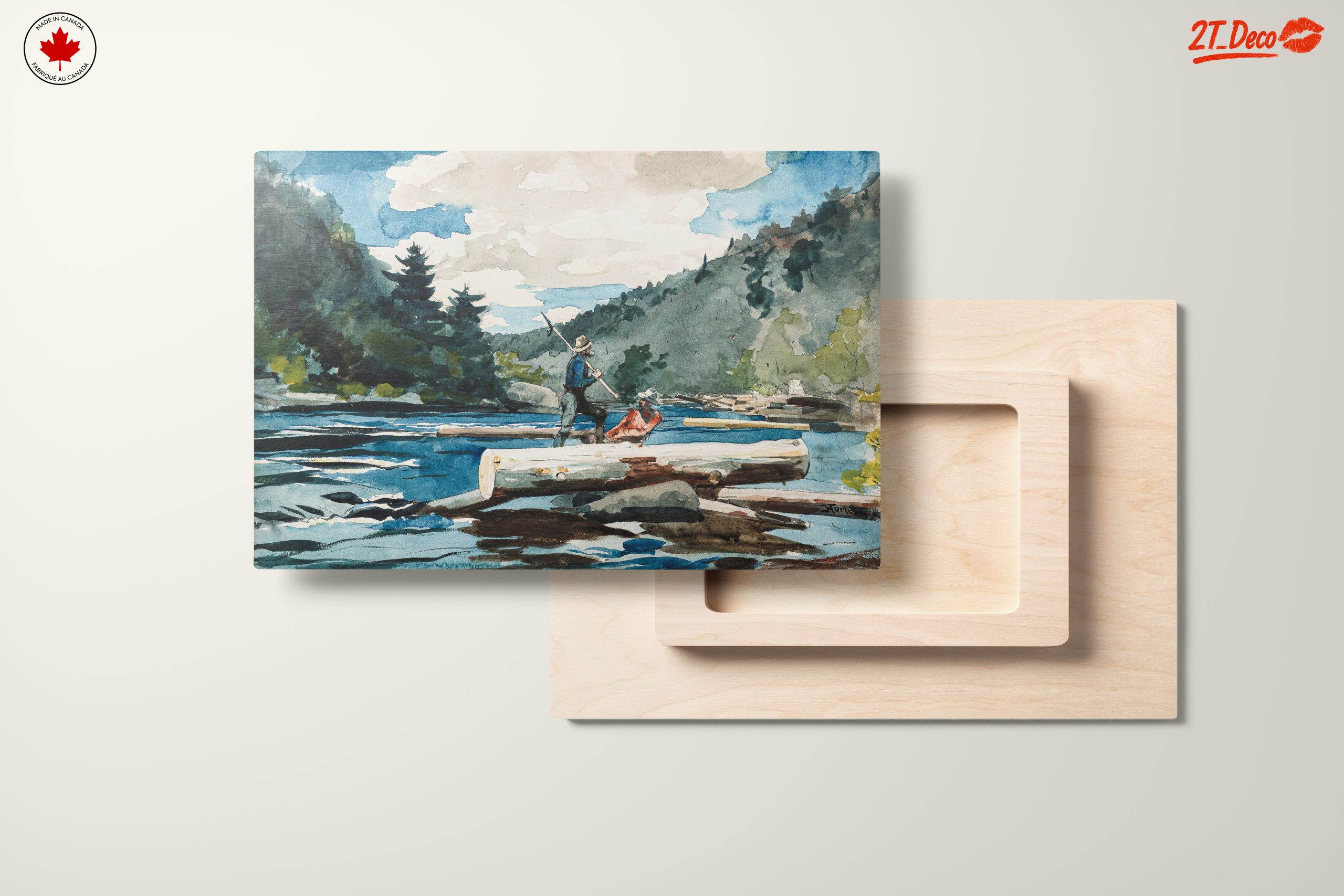 Watercolor Adventure Landscape with Fisherman - Image 11