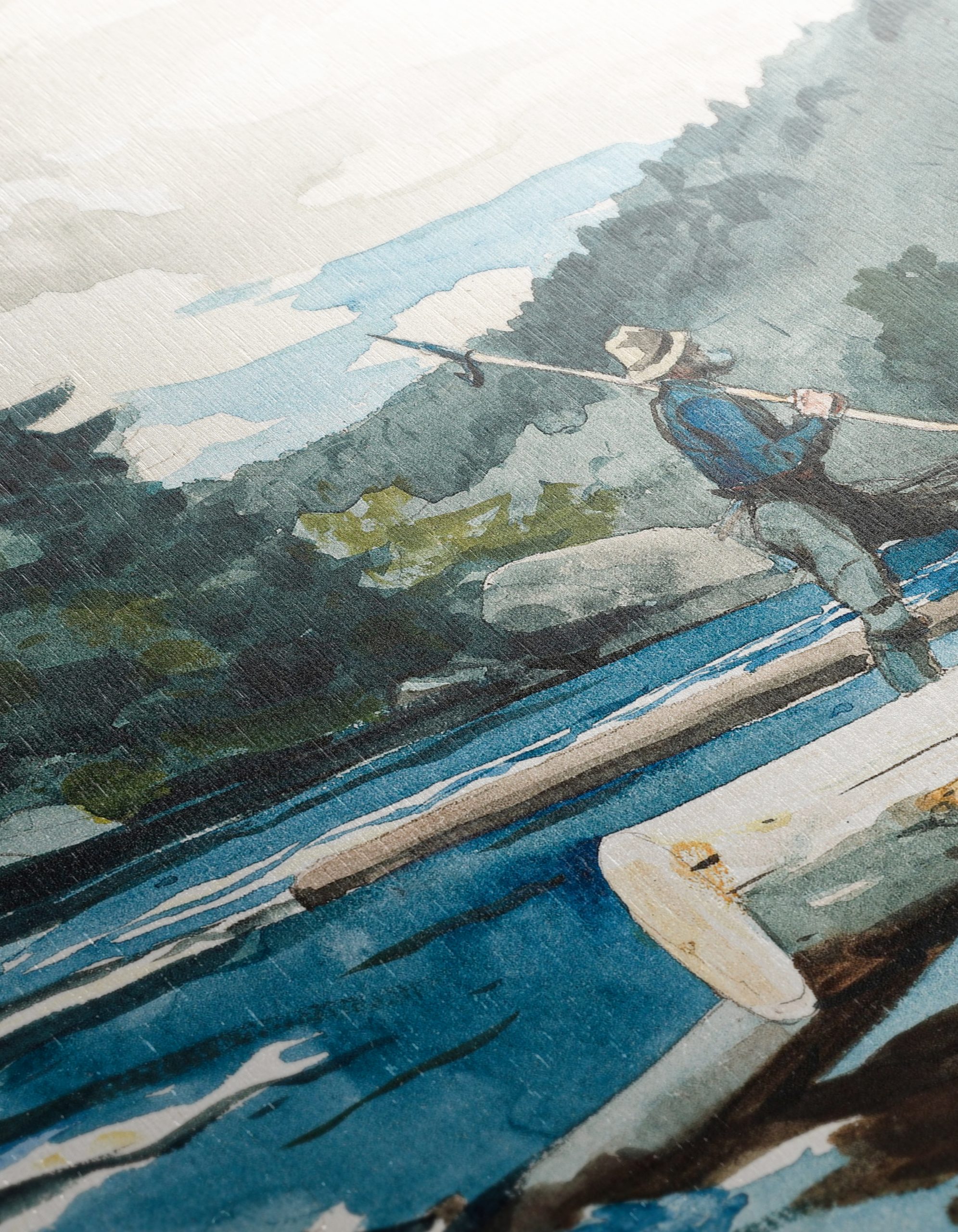 Watercolor Adventure Landscape with Fisherman - Image 12