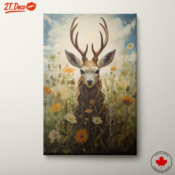 Whimsical Deer Character Among Flowers