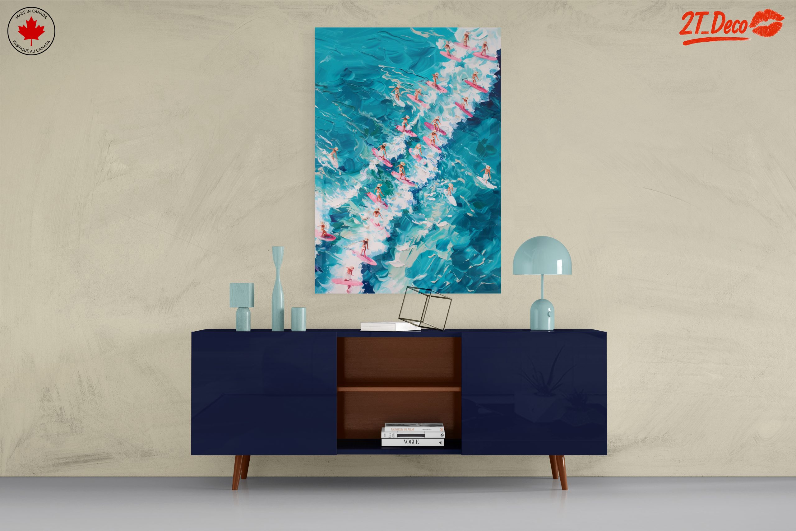 Surfers Riding Waves in Vibrant Colors - Image 8