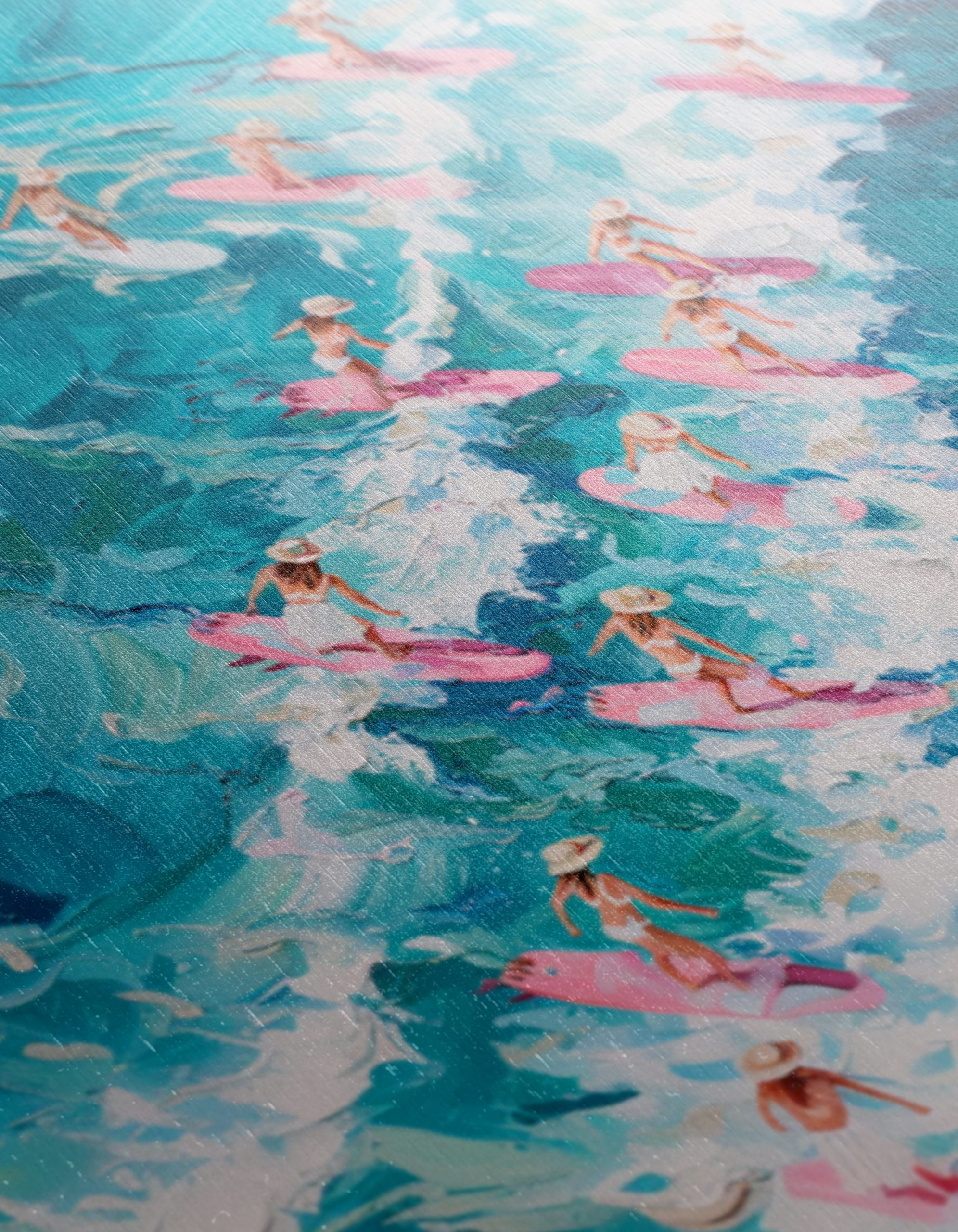 Surfers Riding Waves in Vibrant Colors - Image 12