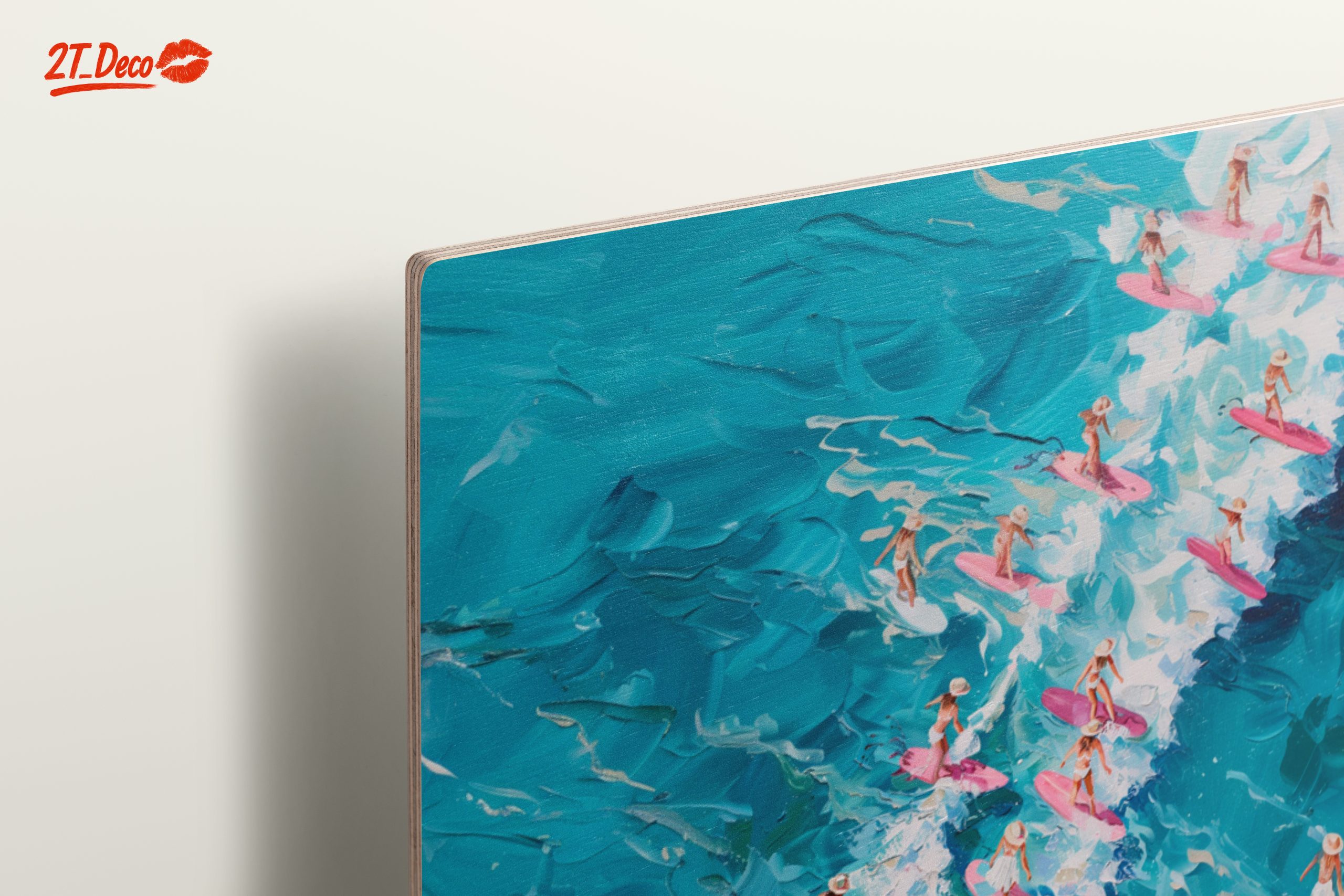 Surfers Riding Waves in Vibrant Colors - Image 15