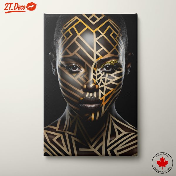 Cultural Abstract Portrait Art with Geometric Patterns