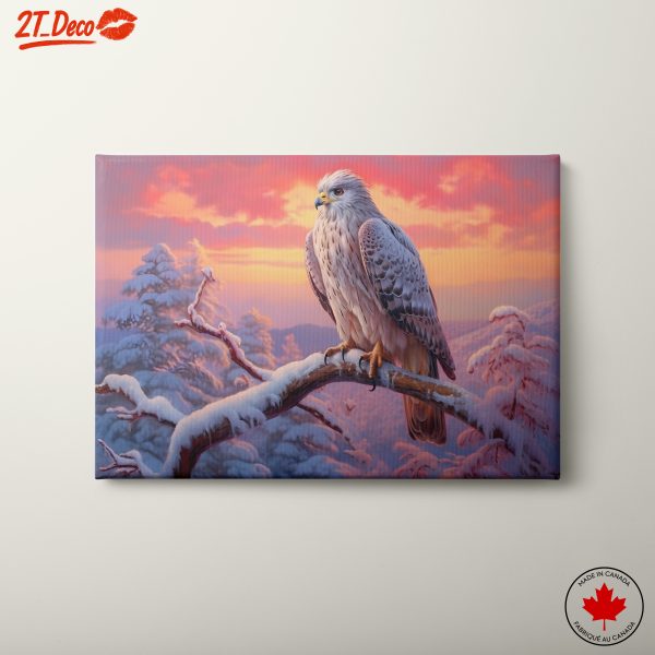 Majestic Hawk in Winter Landscape Art