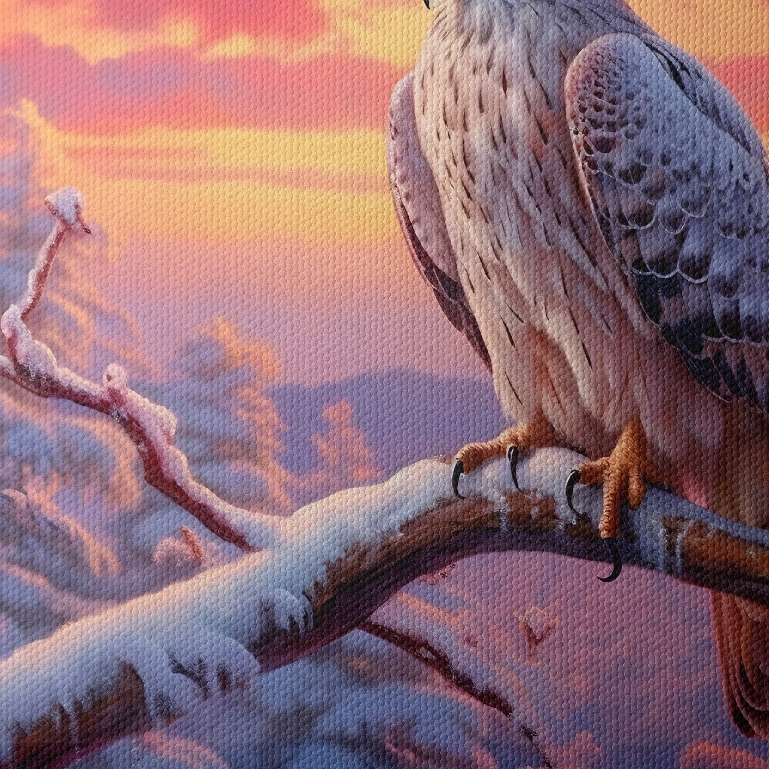 Majestic Hawk in Winter Landscape Art - Image 4