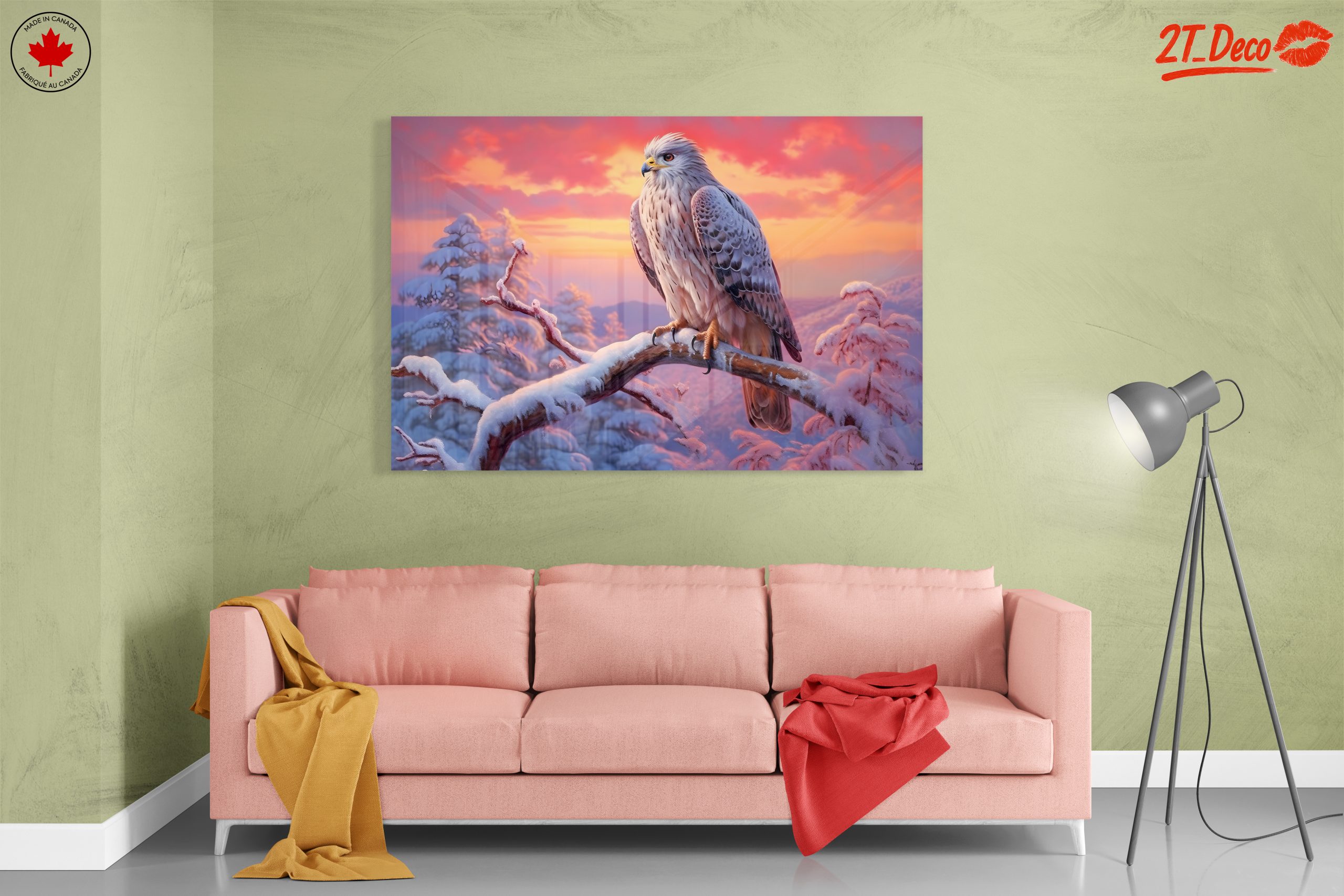 Majestic Hawk in Winter Landscape Art - Image 7