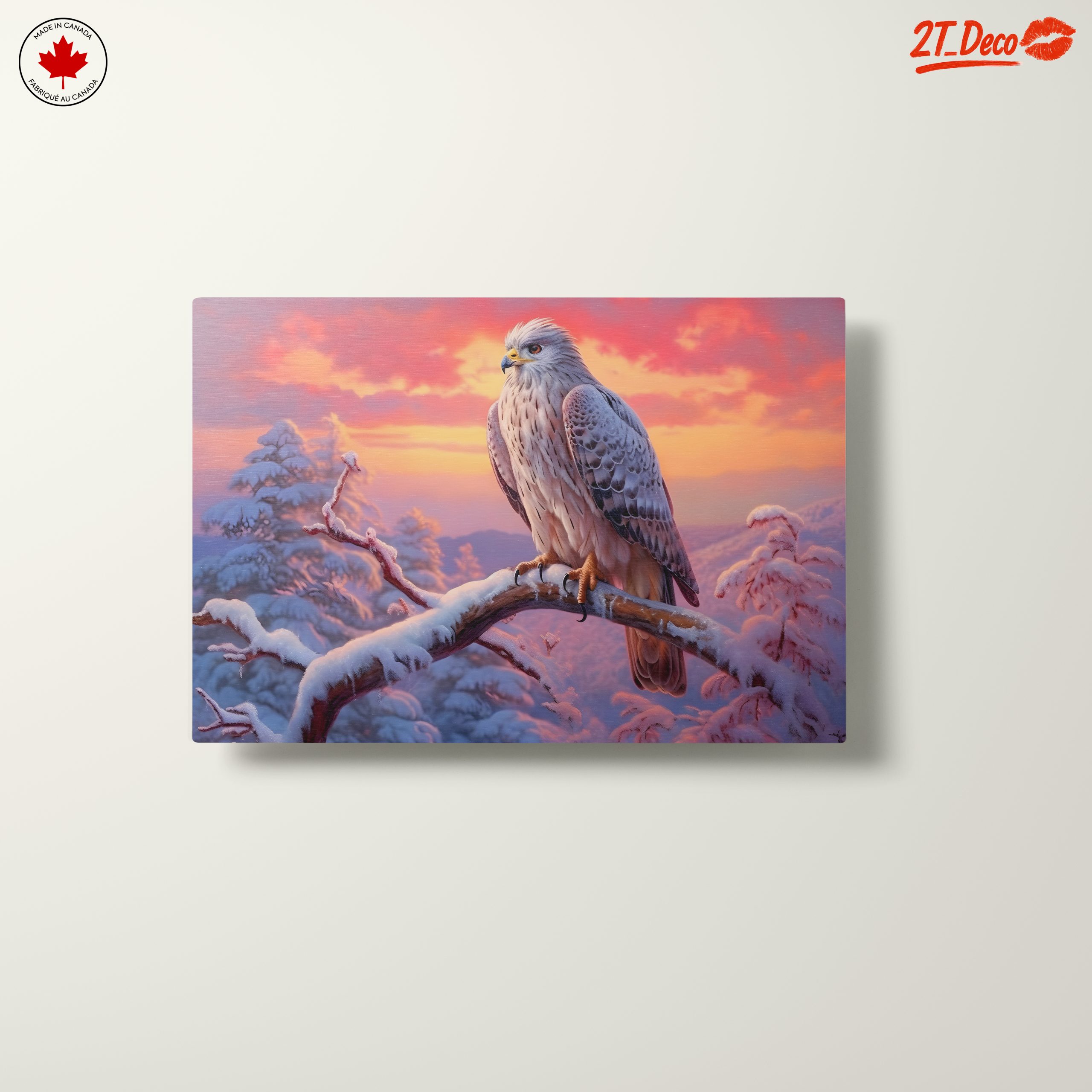 Majestic Hawk in Winter Landscape Art - Image 10