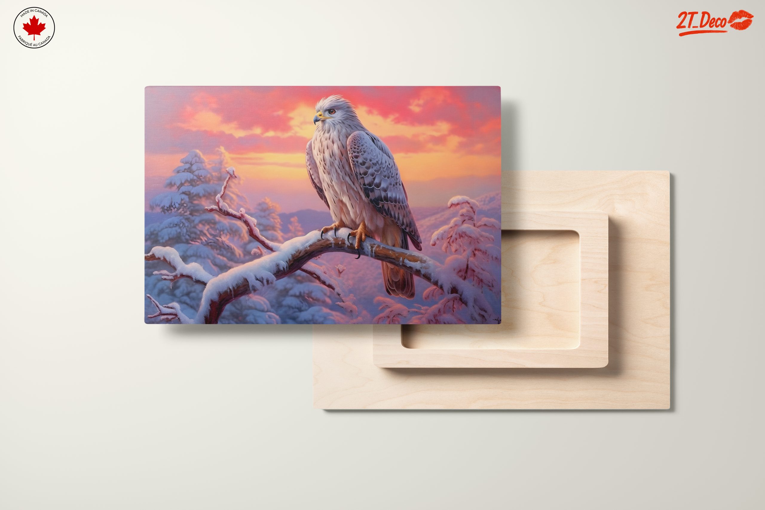 Majestic Hawk in Winter Landscape Art - Image 11