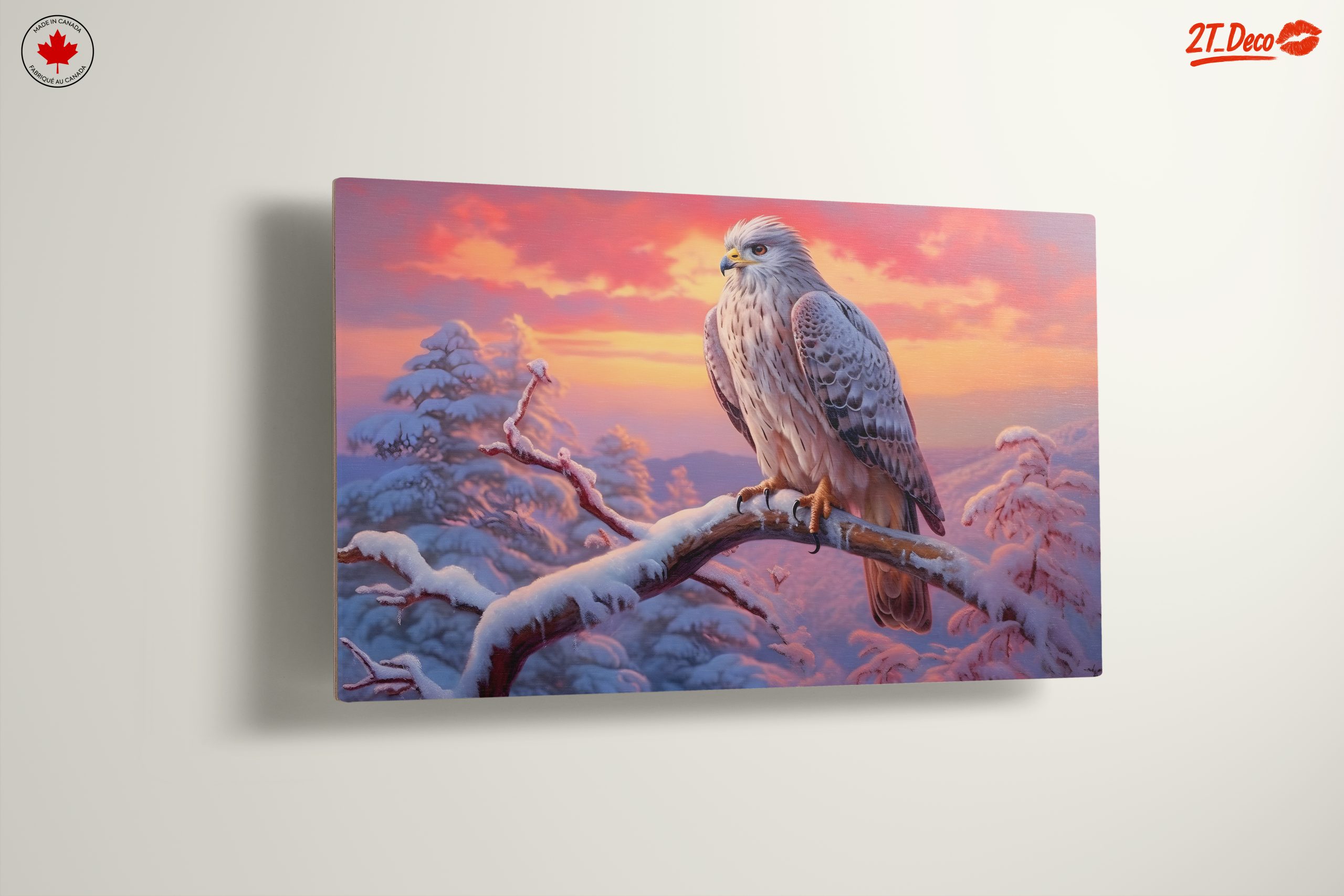 Majestic Hawk in Winter Landscape Art - Image 13