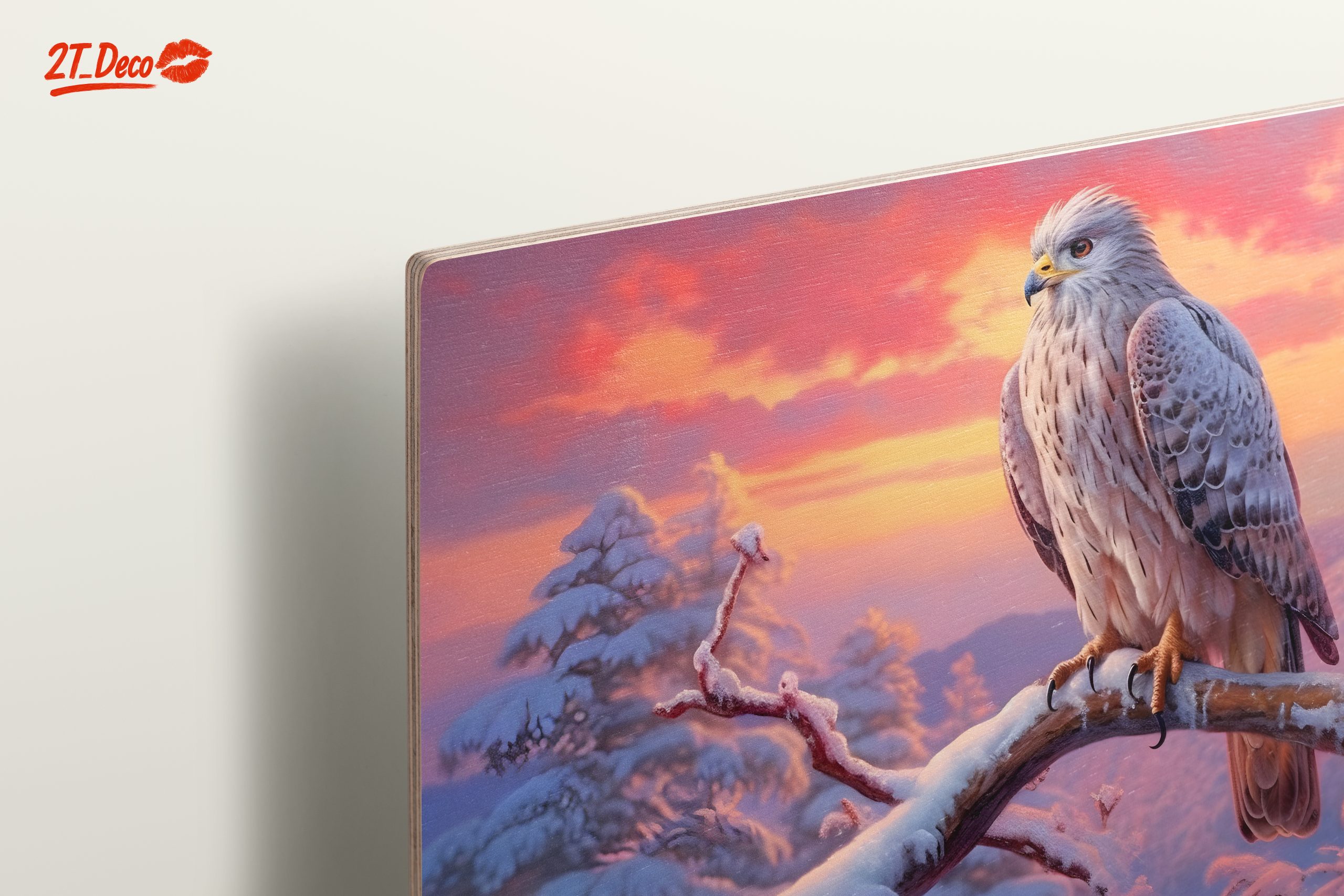 Majestic Hawk in Winter Landscape Art - Image 15