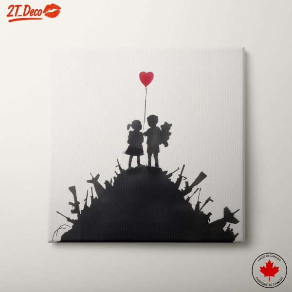 Children with Heart Balloon Silhouette
