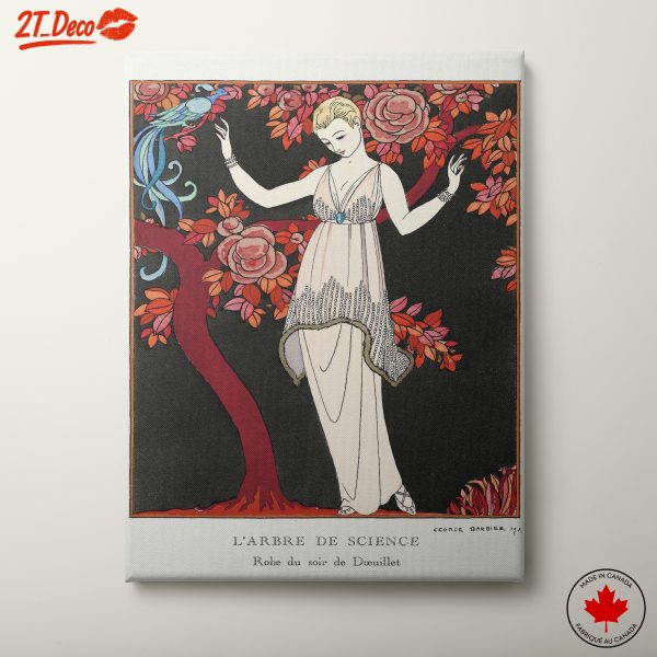 Elegant Botanical Print Featuring a Woman