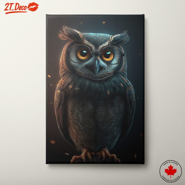 Majestic Owl with Glasses Portrait