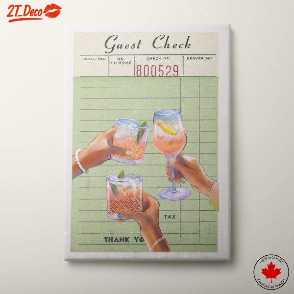 Colorful Cocktail Illustration on Guest Check