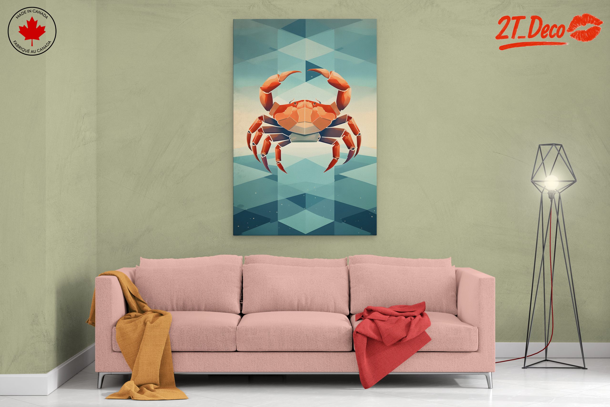 Stylized Crab Abstract Marine Art - Image 2