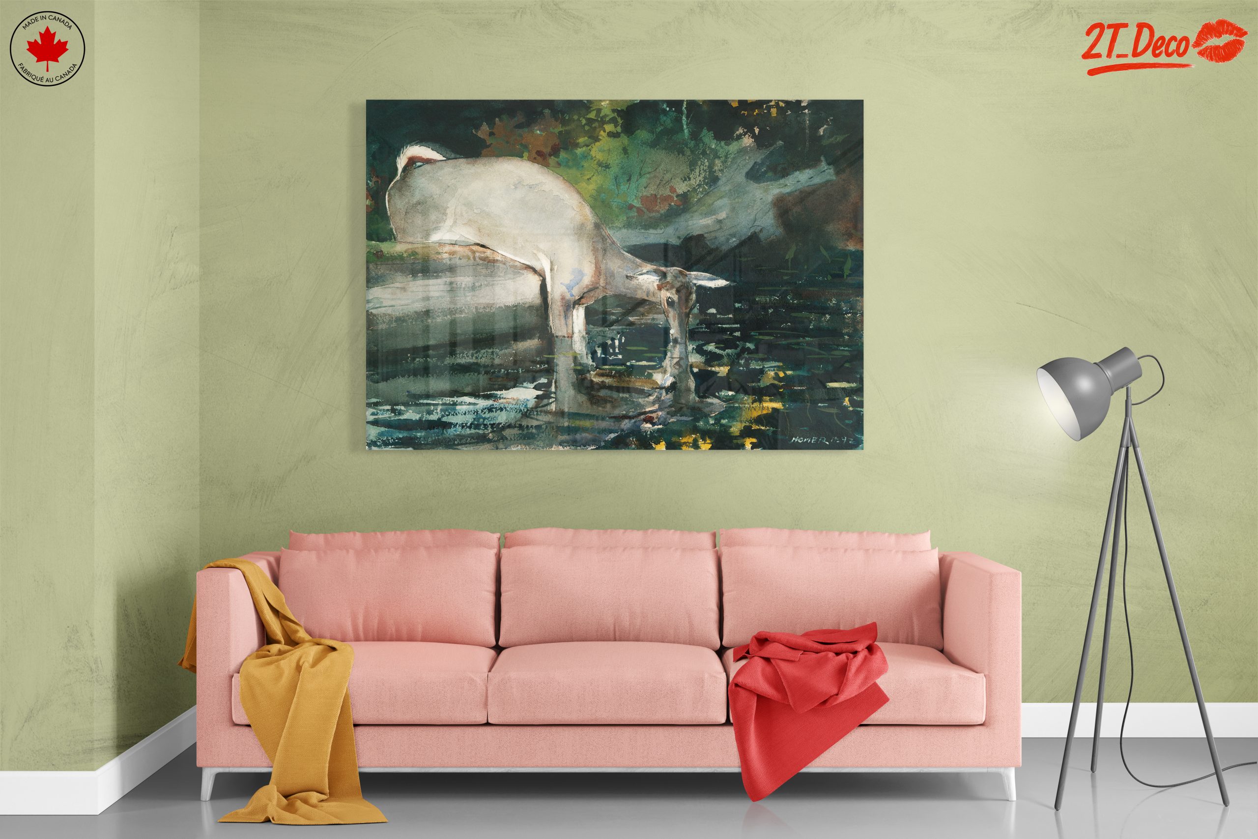 Deer at Water in Natural Landscape - Image 7