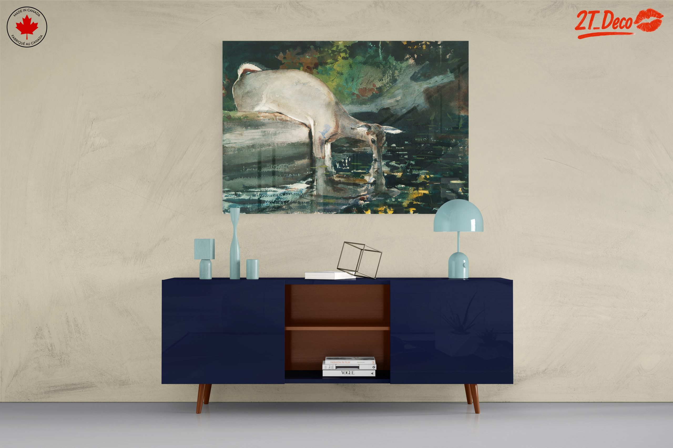Deer at Water in Natural Landscape - Image 8