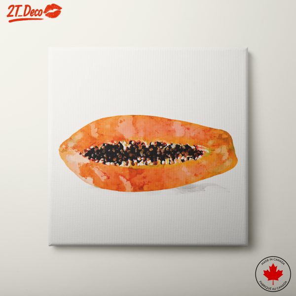 Stylized Papaya Watercolor Art