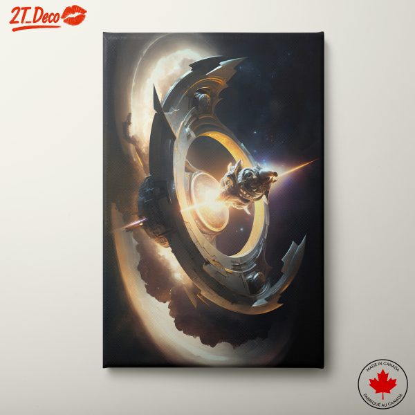 Dynamic Space Adventure Artwork with Futuristic Elements