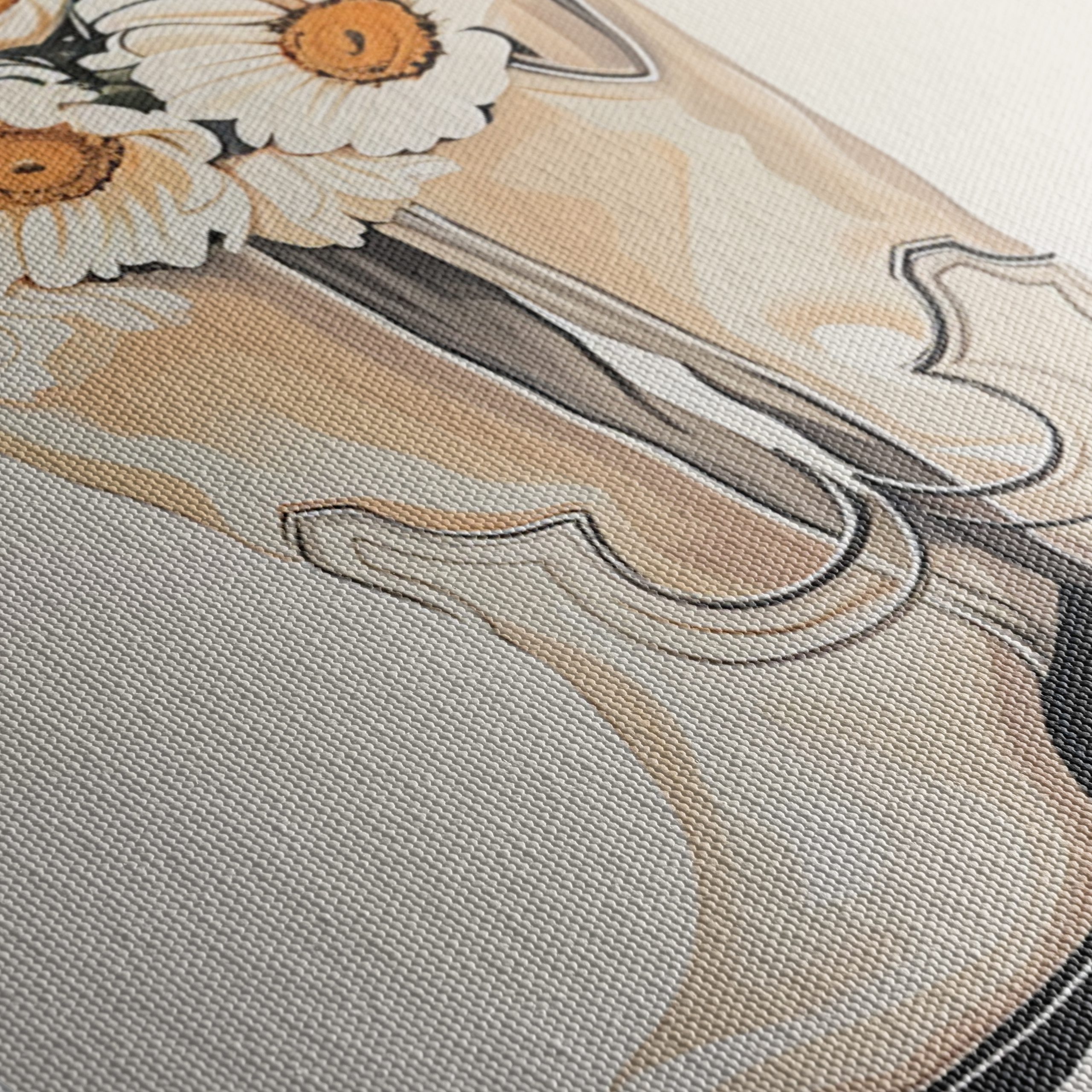 Cowboy Boots with Daisies Floral Artwork - Image 5