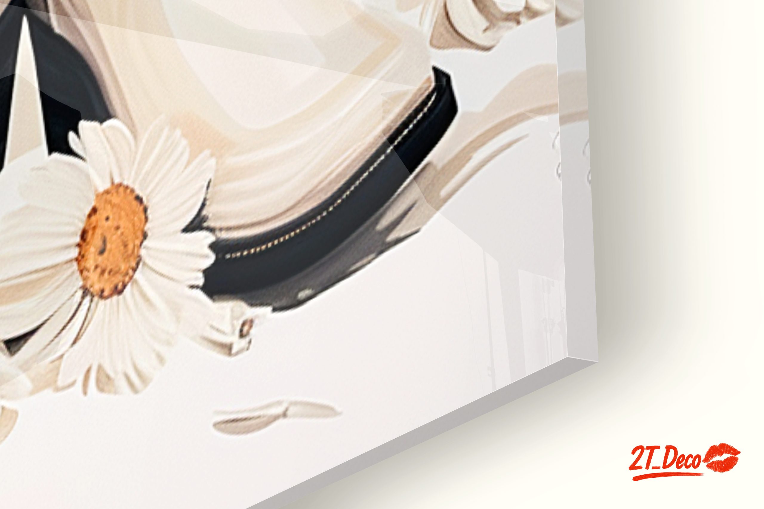 Cowboy Boots with Daisies Floral Artwork - Image 9