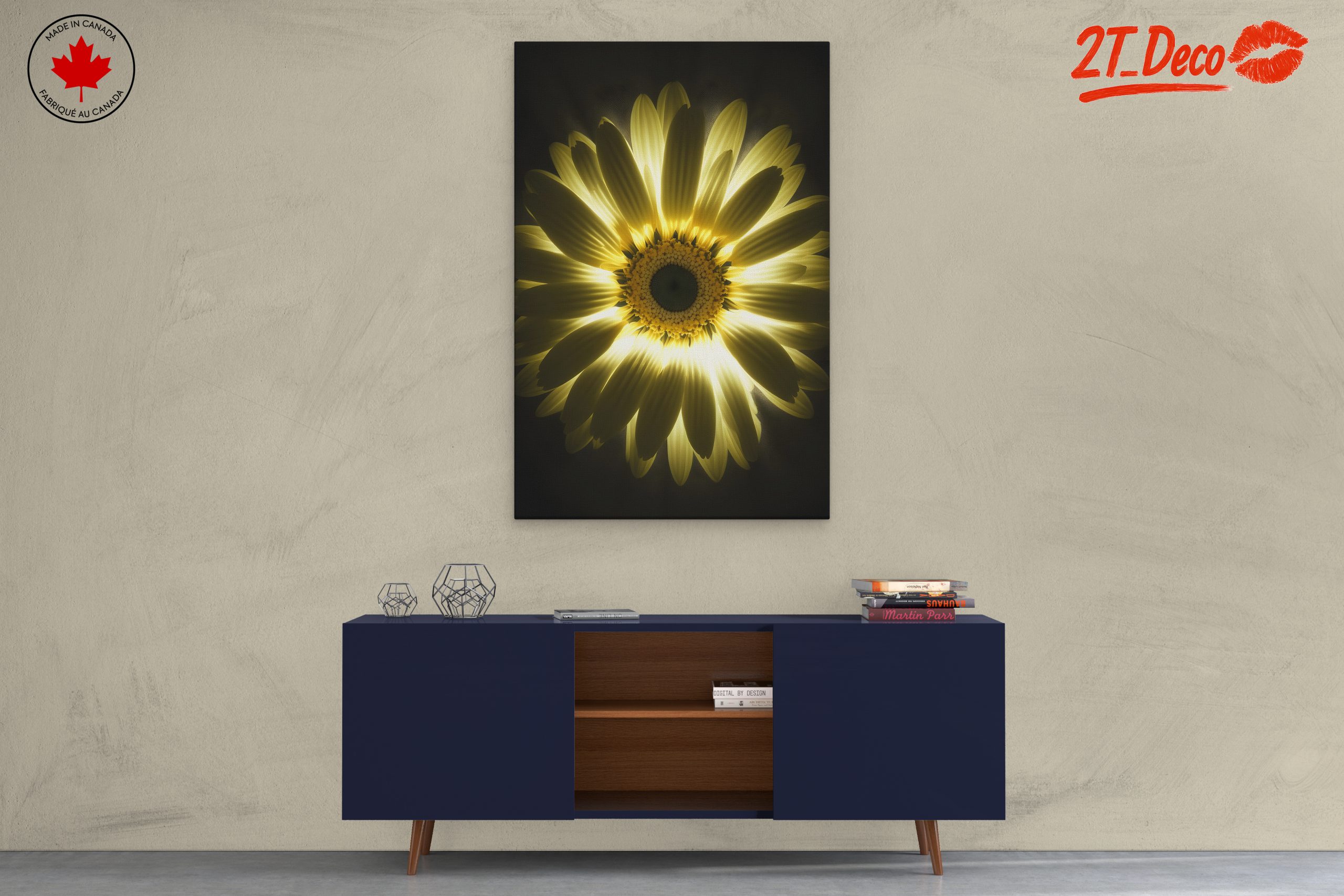 Radiant Floral Artwork of a Bright Flower - Image 3