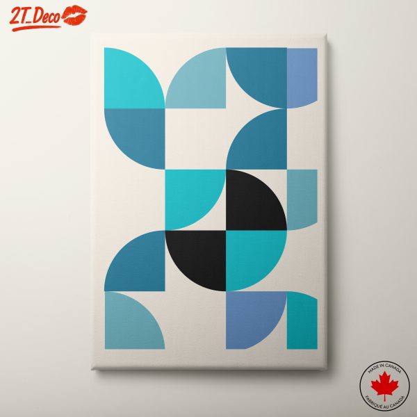 Geometric Abstract Art with Vibrant Blues