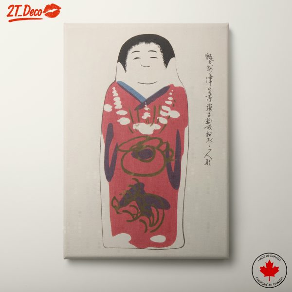 Traditional Japanese Art of a Smiling Figure