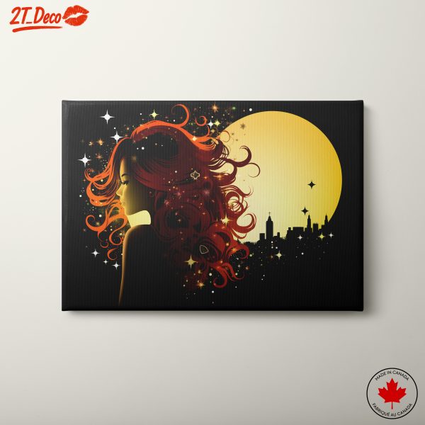 Vibrant Contemporary Portrait with Moonlight