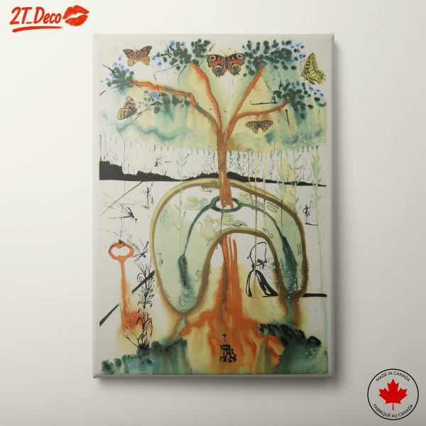 Surreal Nature Artwork with Butterflies and Trees