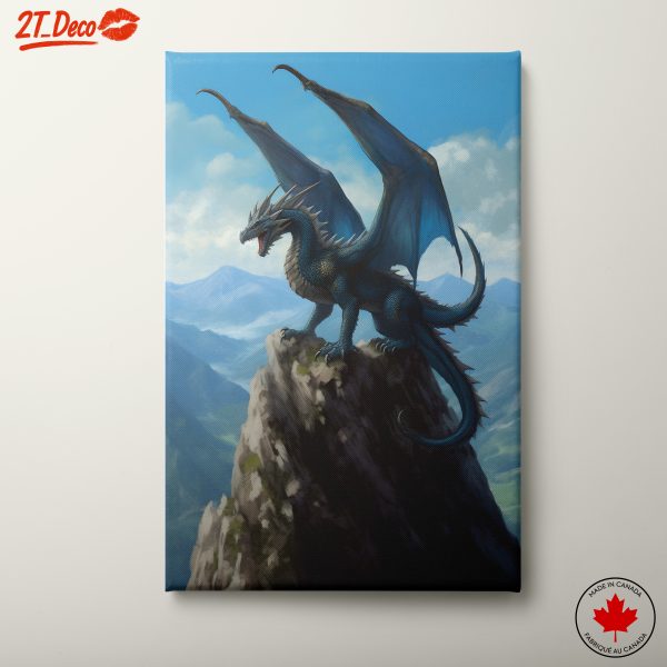 Majestic Fantasy Dragon on a Mountain