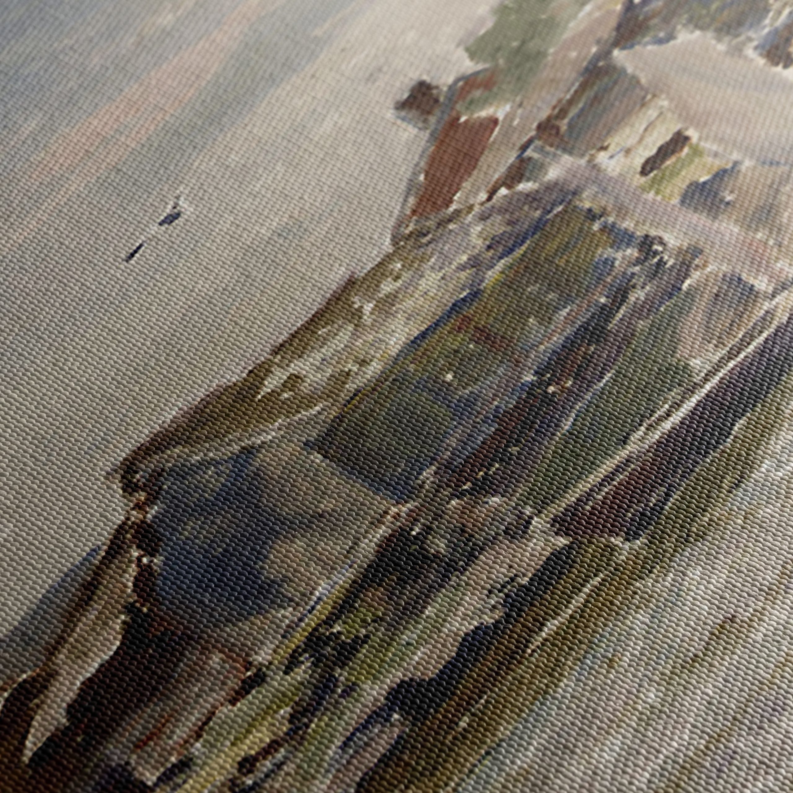 Charming Abstract Landscape with Water and Houses - Image 5