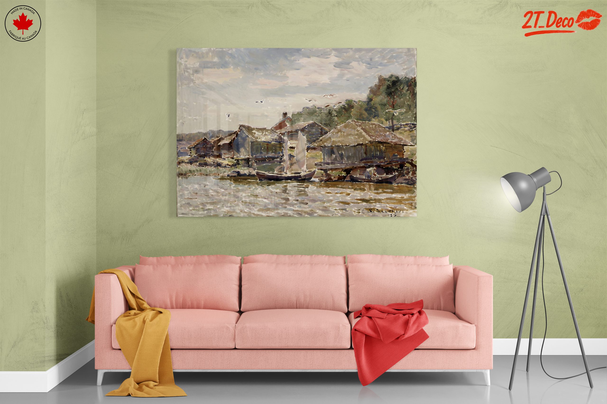 Charming Abstract Landscape with Water and Houses - Image 7