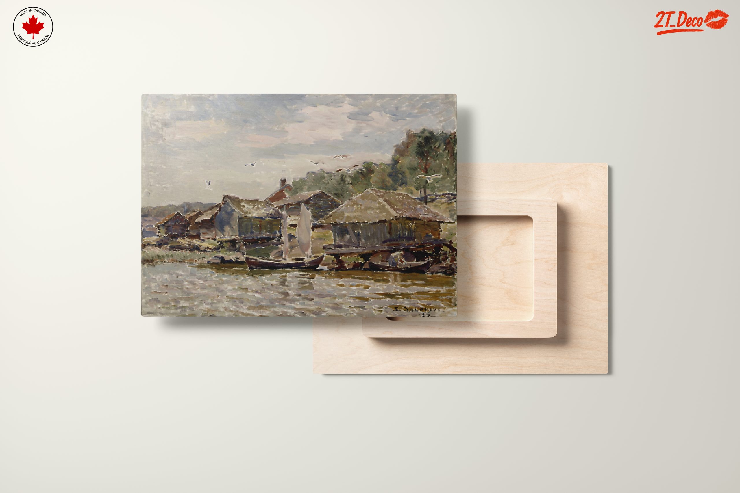 Charming Abstract Landscape with Water and Houses - Image 11
