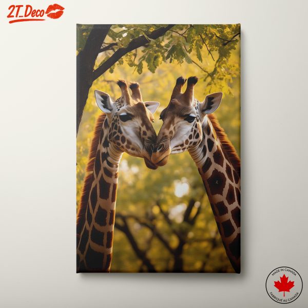 Tender Giraffes Embracing in Nature