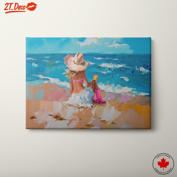 Beachside Woman Enjoying a Drink