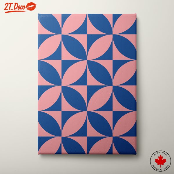 Geometric Abstract Pattern in Pink and Blue