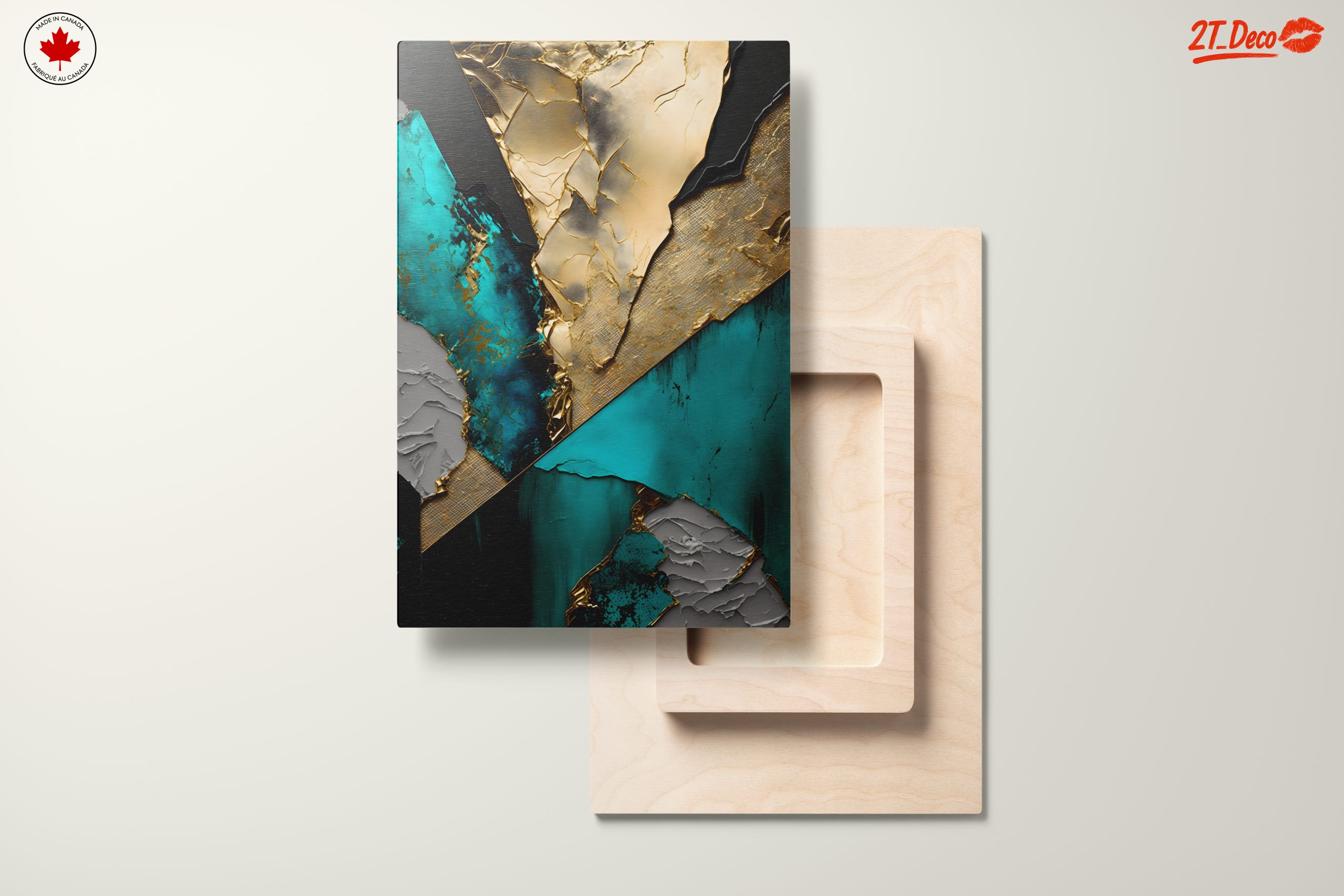 Gold and Teal Abstract Geometric Art - Image 11