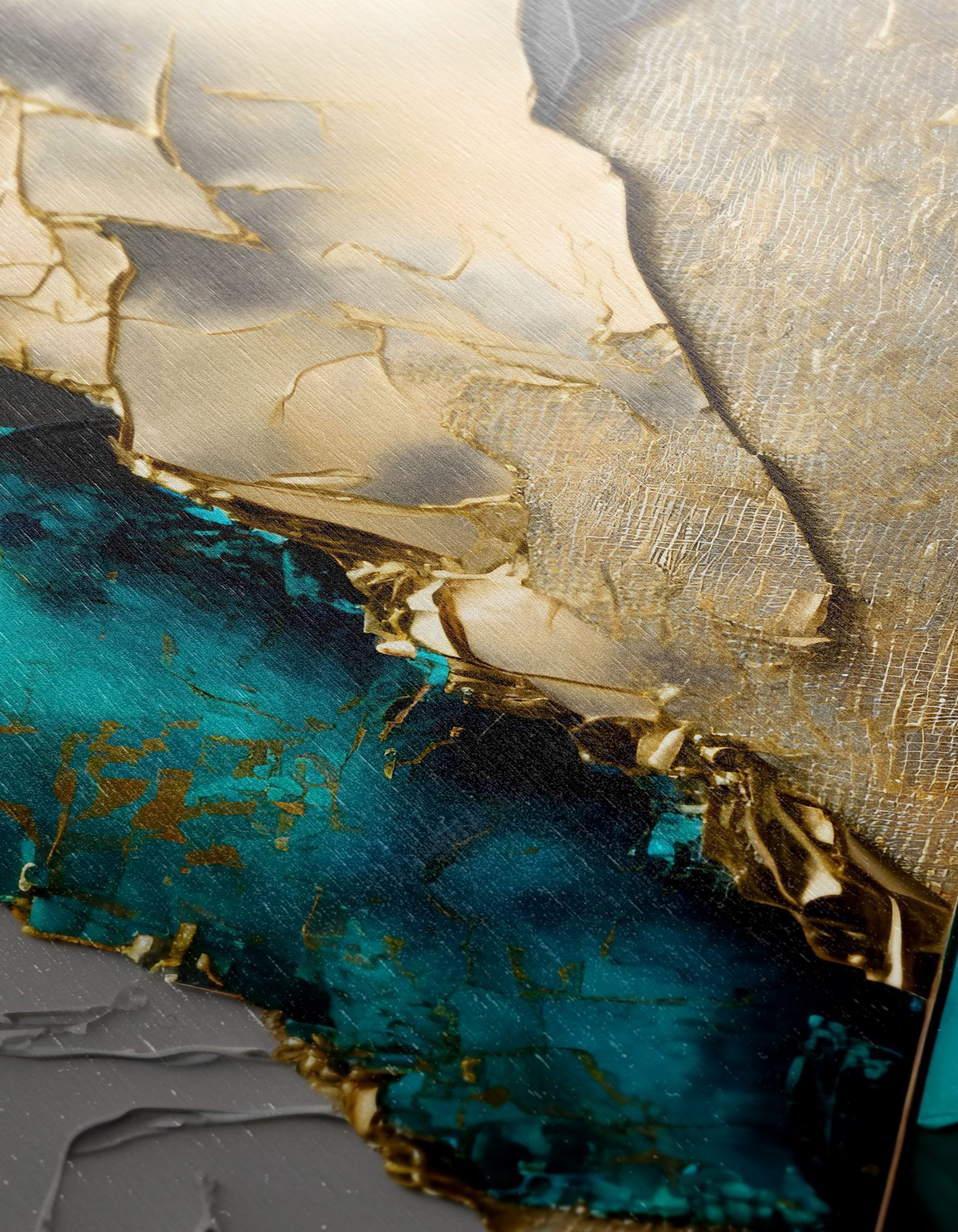 Gold and Teal Abstract Geometric Art - Image 12