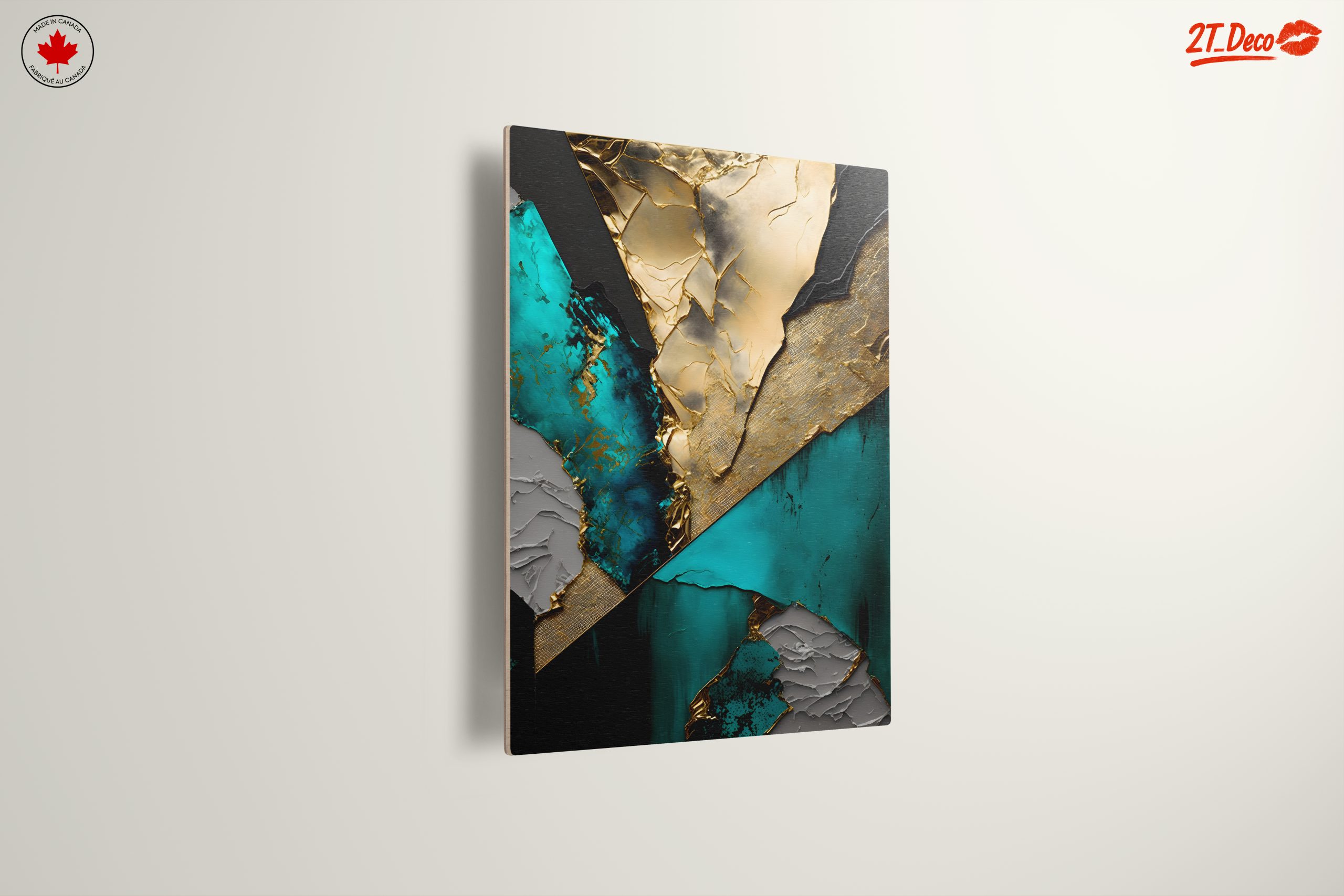 Gold and Teal Abstract Geometric Art - Image 13