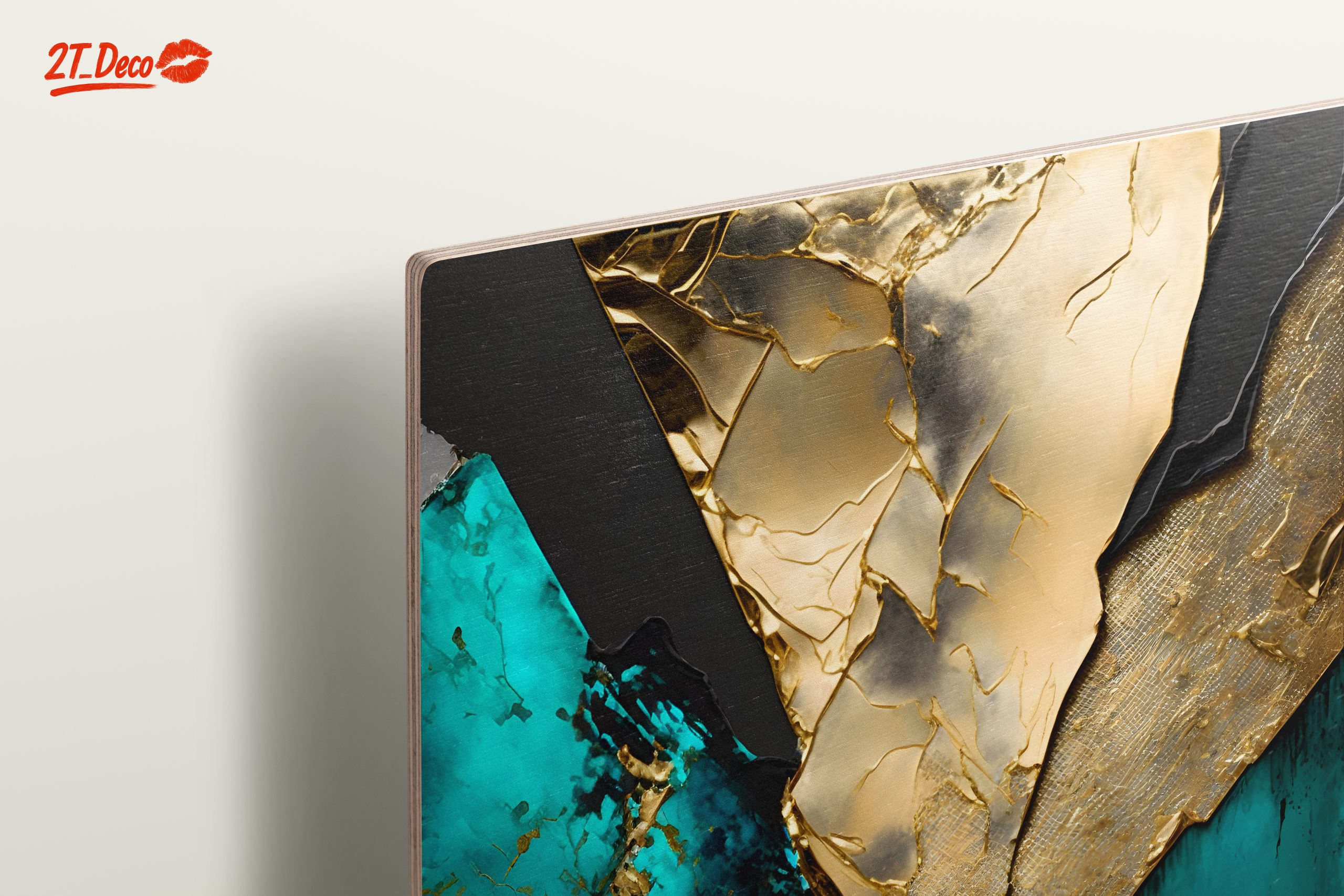 Gold and Teal Abstract Geometric Art - Image 15