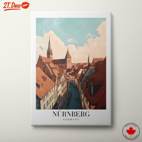 Stylized Urban Landscape of Nürnberg, Germany