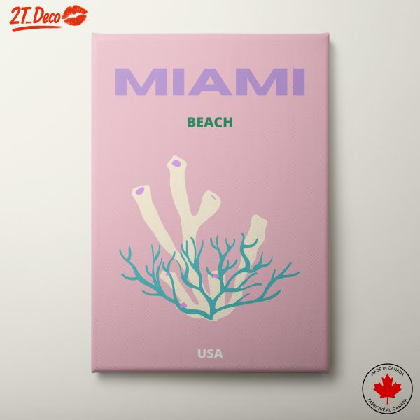 Stylized Miami Beach Coral Illustration