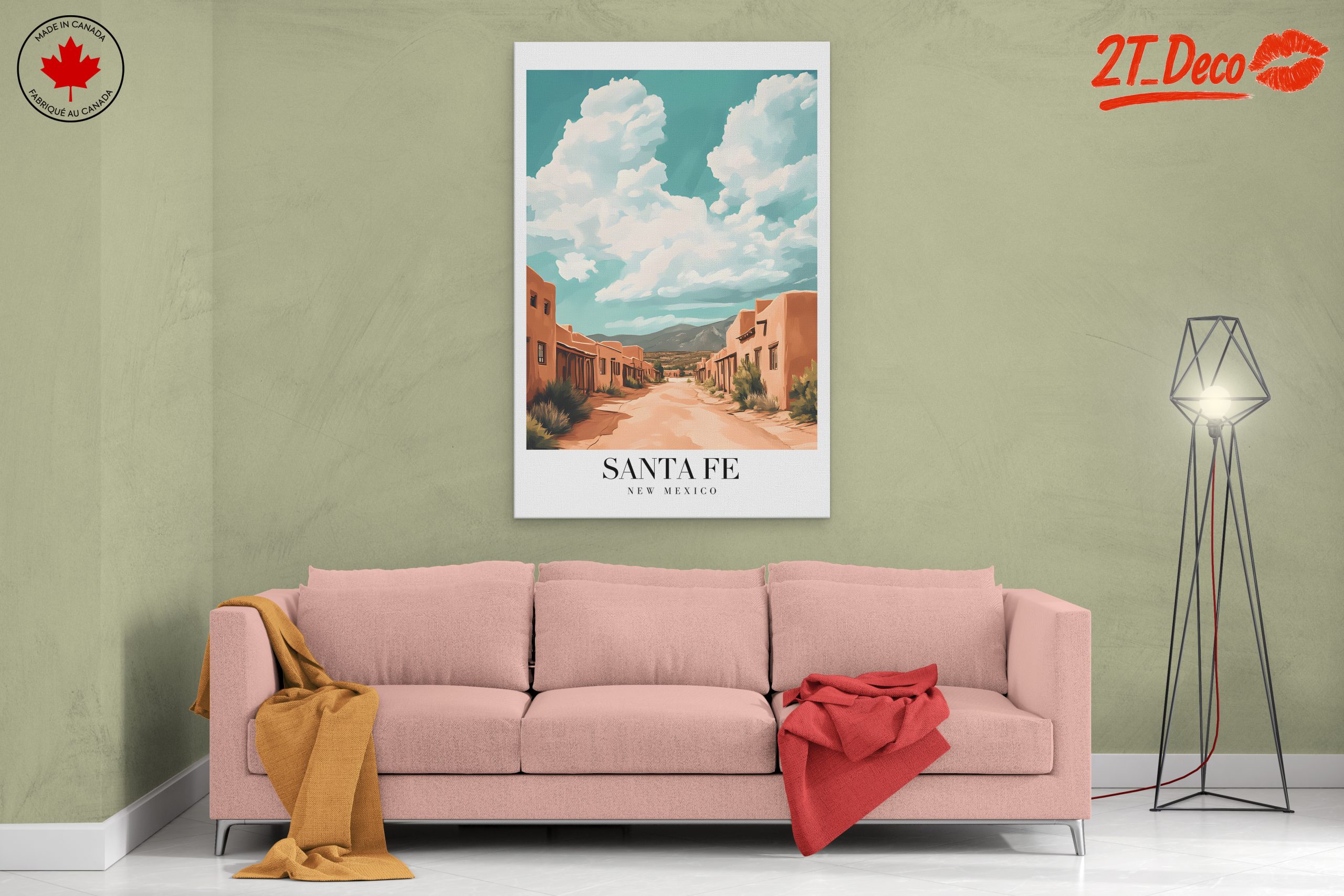 Santa Fe New Mexico Cityscape Art - Image 2