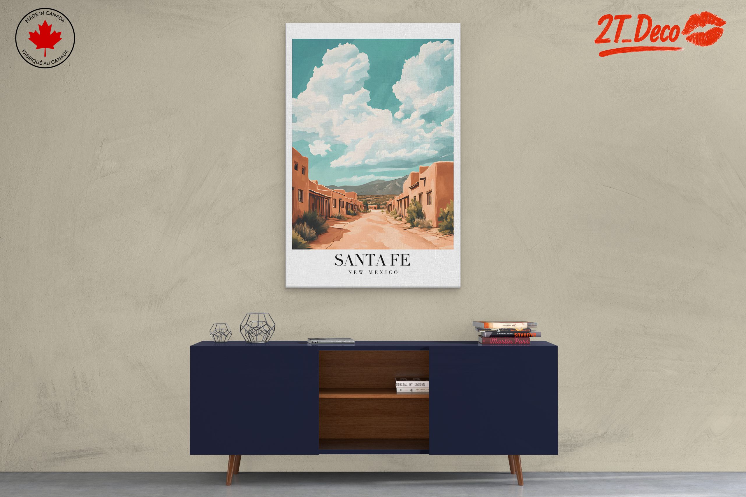 Santa Fe New Mexico Cityscape Art - Image 3