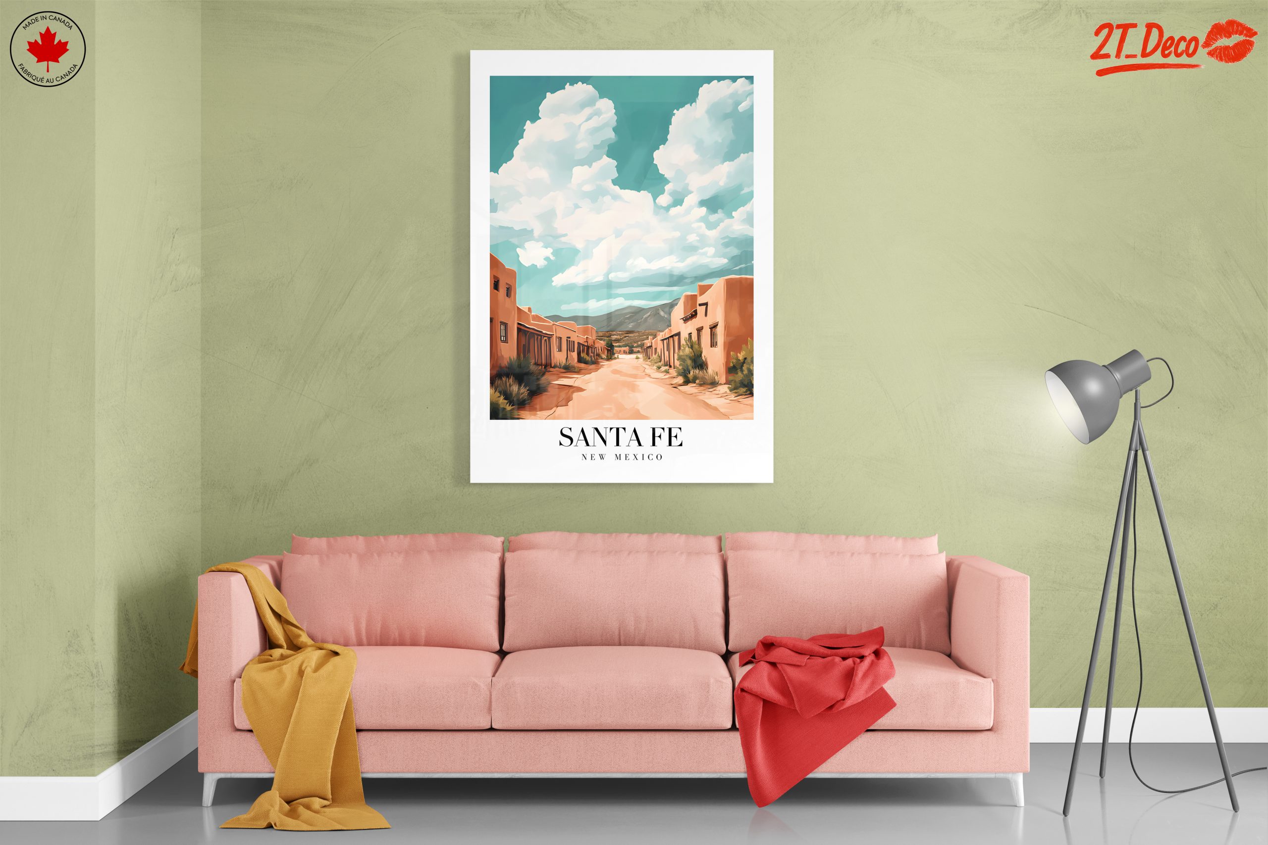 Santa Fe New Mexico Cityscape Art - Image 7