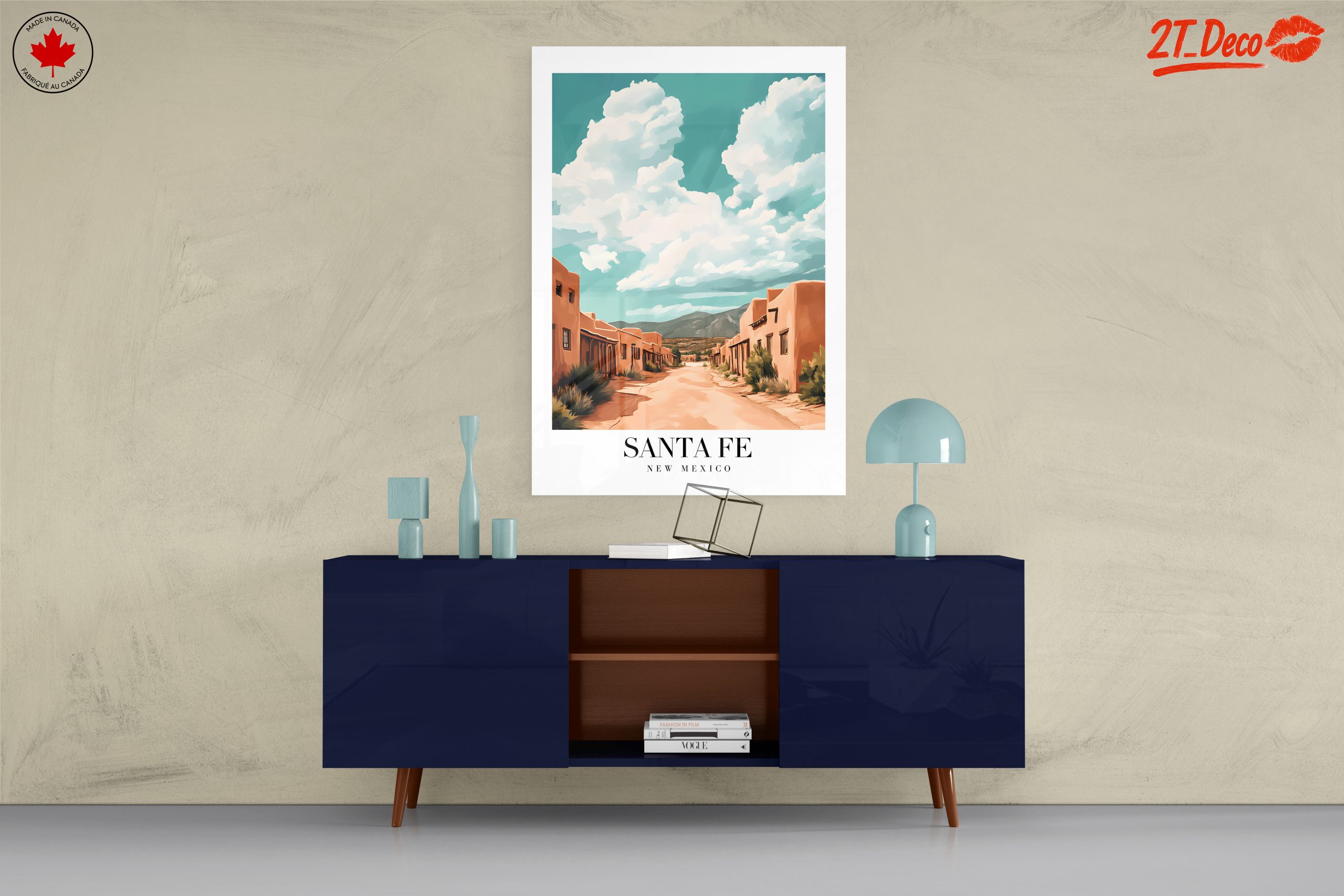 Santa Fe New Mexico Cityscape Art - Image 8