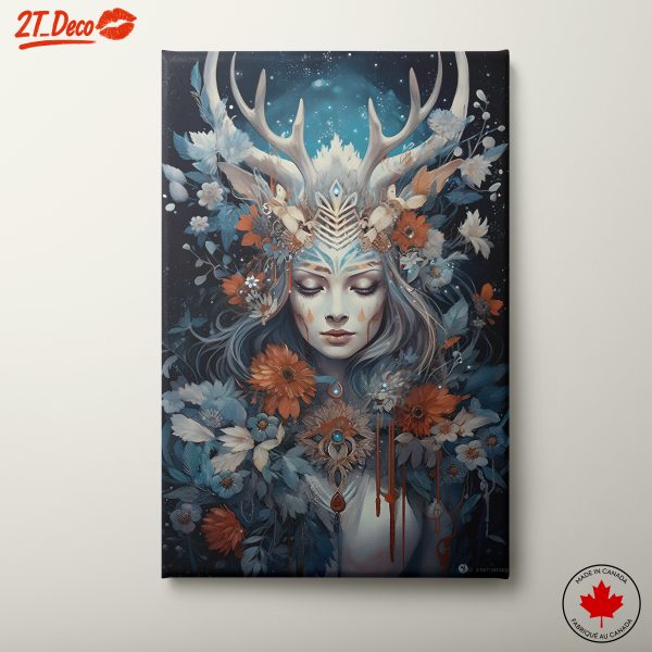 Mystical Fantasy Character with Floral Elements