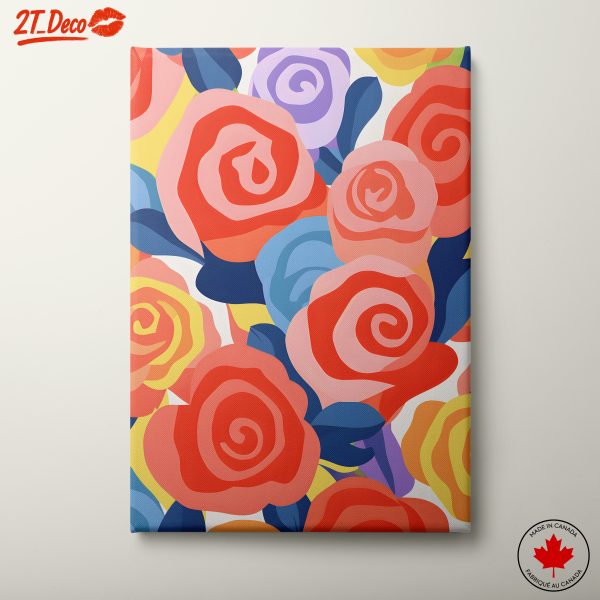 Colorful Botanical Rose Art